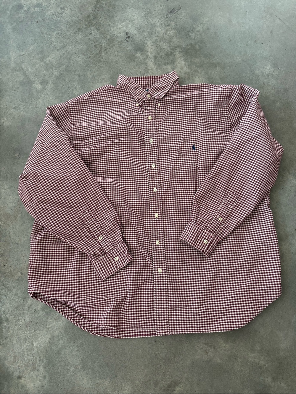 Ralph Lauren Men's Red & White Gingham Button-Down Shirt